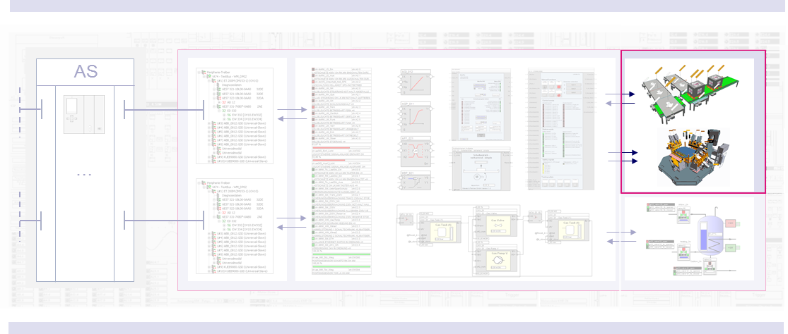 The WinMOD-SIMLINE software package is an extension to the WinMOD System Software. The core is a 3D environment for the real-time simulation of conveyor systems, handling processes and the real-time visualization of machine processes using existing CAD data.