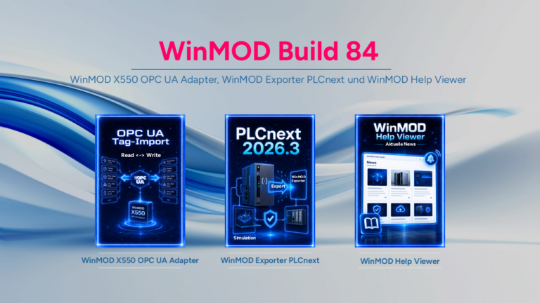 WinMOD Build 84, featuring new functional enhancements in the areas of virtual commissioning and digital twins.