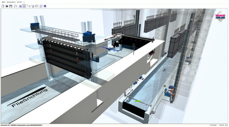 New Niederfinow ship lift, digital twin; detailed view of the safety gate