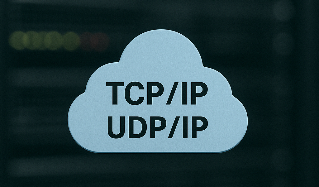 Cloud-Icon mit Netzwerkprotokollen