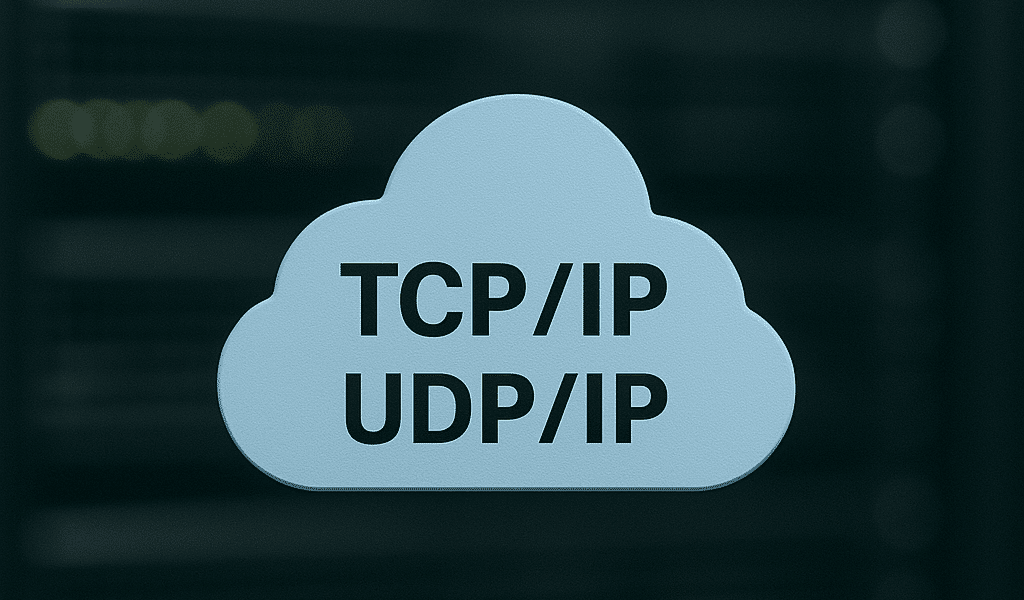 Cloud icon with network protocols